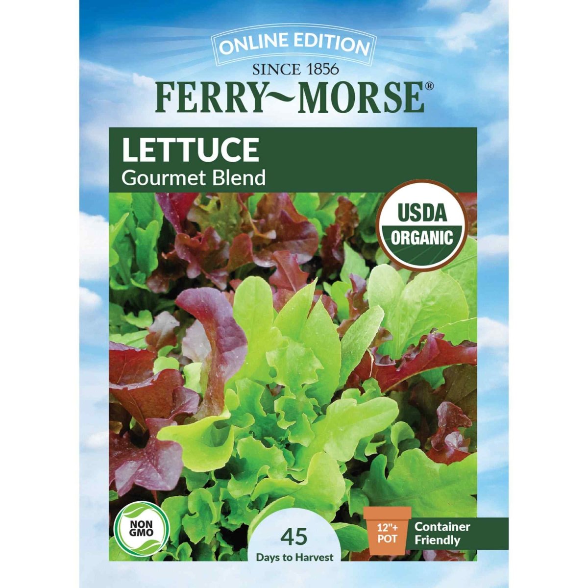 Lettuce, Gourmet Blend Organic Seeds, 1.2g - Ferry - Morse