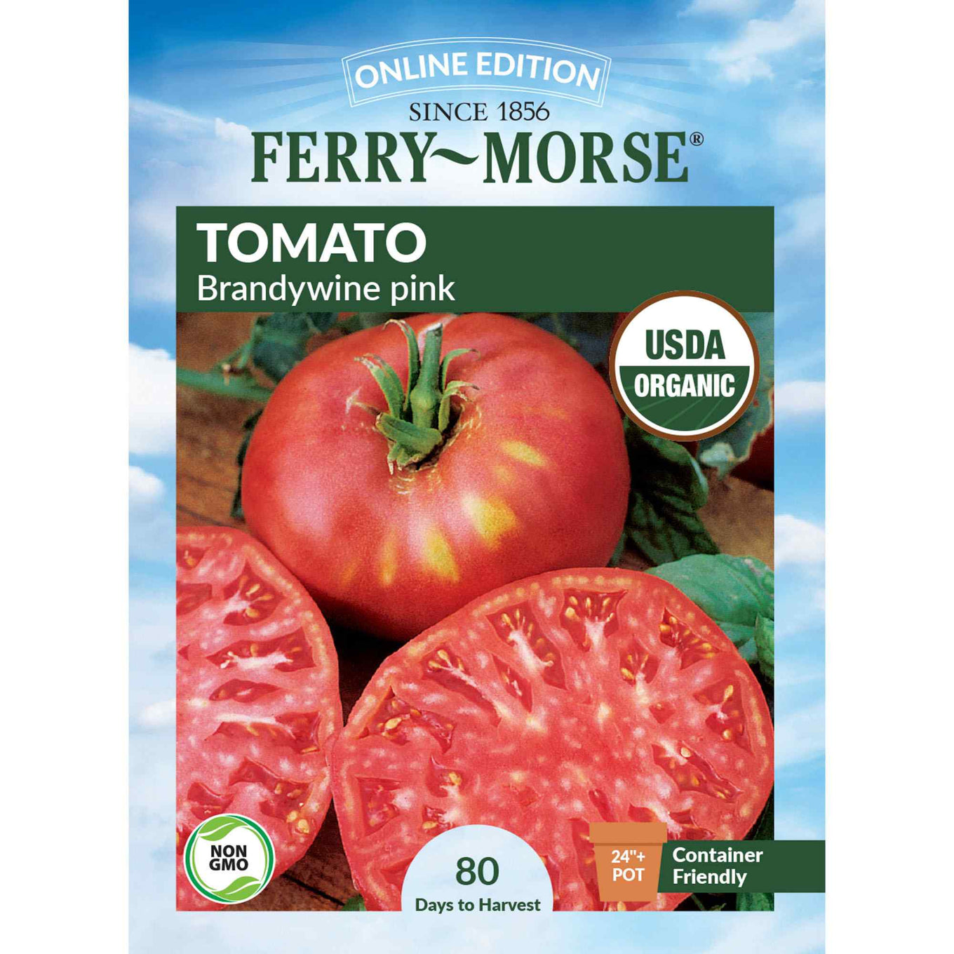 Ferry-Morse tomato brandywine pink seed packet