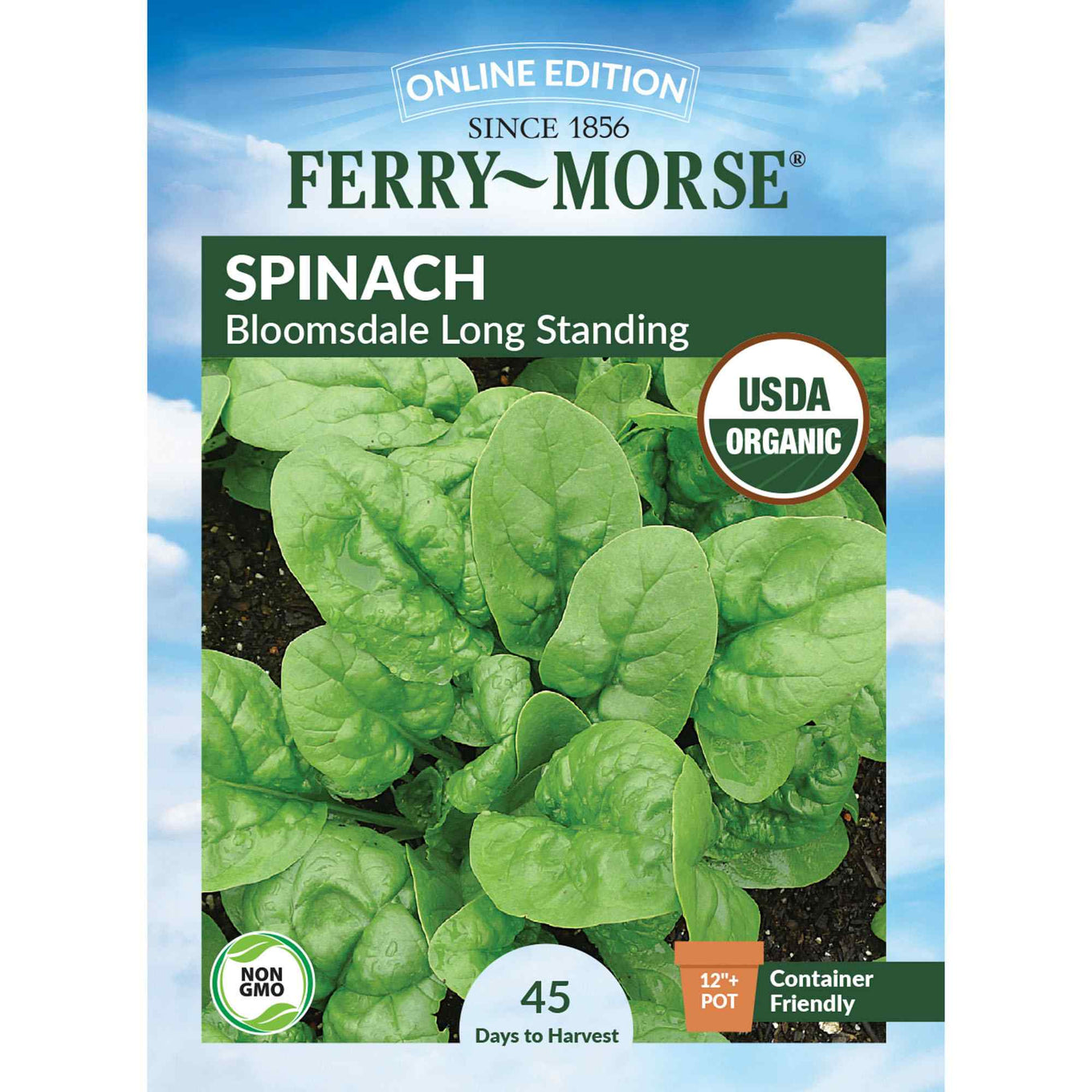 Ferry-Morse spinach bloomsdale long standing seed packet