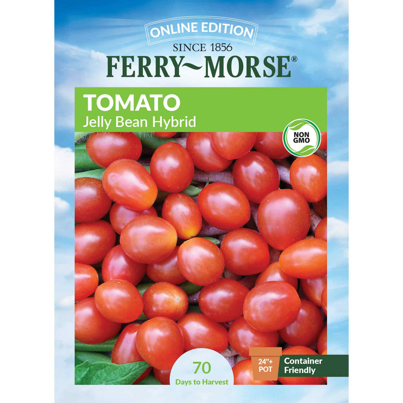 Ferry-Morse tomato jelly bean hybrid seed packet