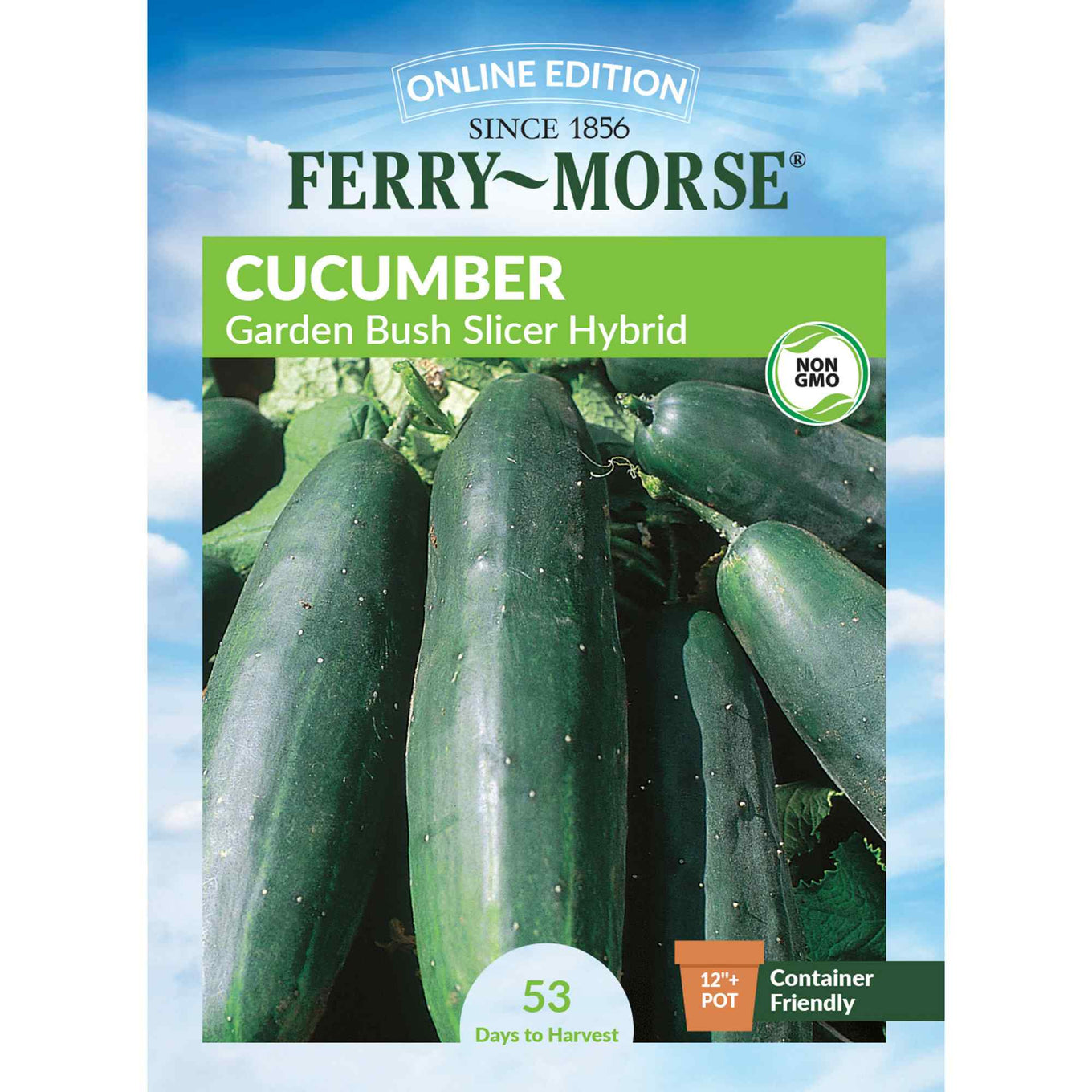 Ferry-Morse cucumber garden bush slicer hybrid seed packet