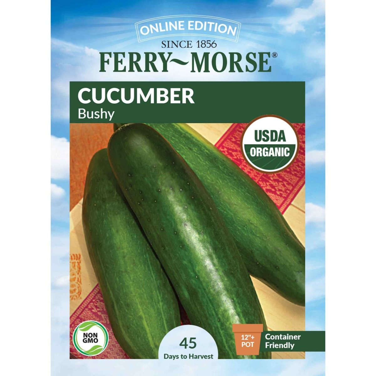 Cucumber, Bushy Organic Seeds, 1.2g - Ferry - Morse