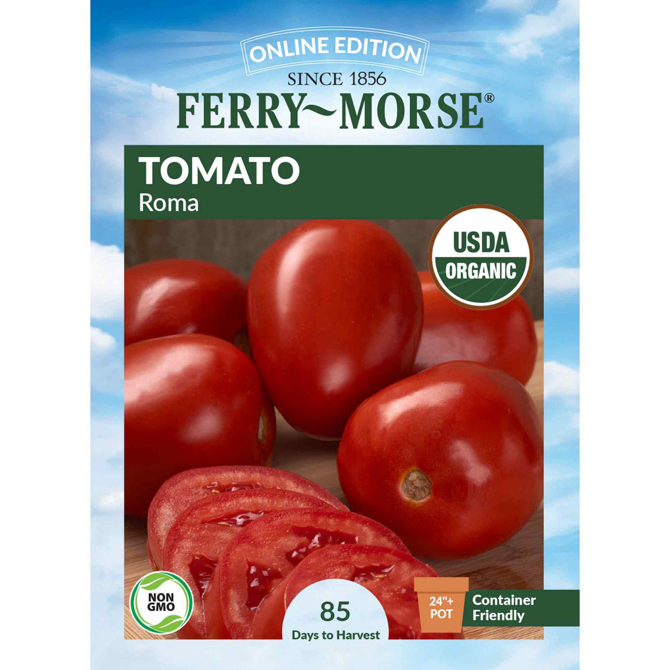 Ferry-Morse tomato roma seed packet