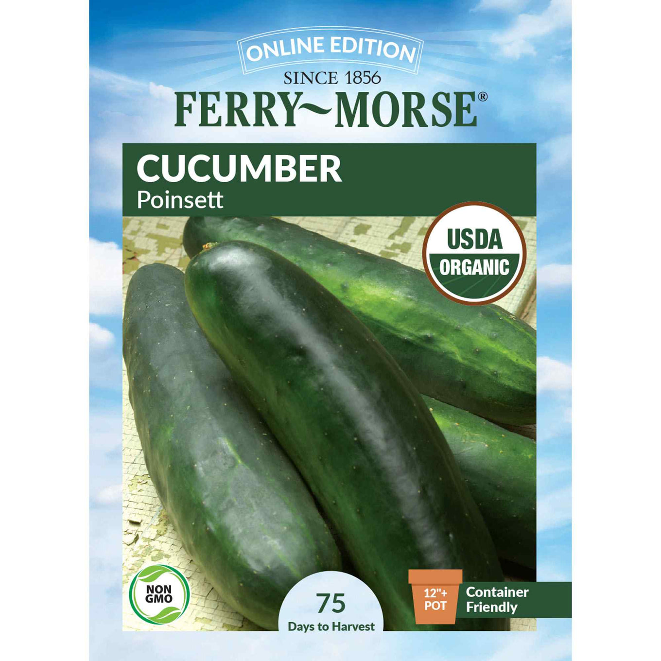 Ferry-Morse cucumber poinsett seed packet