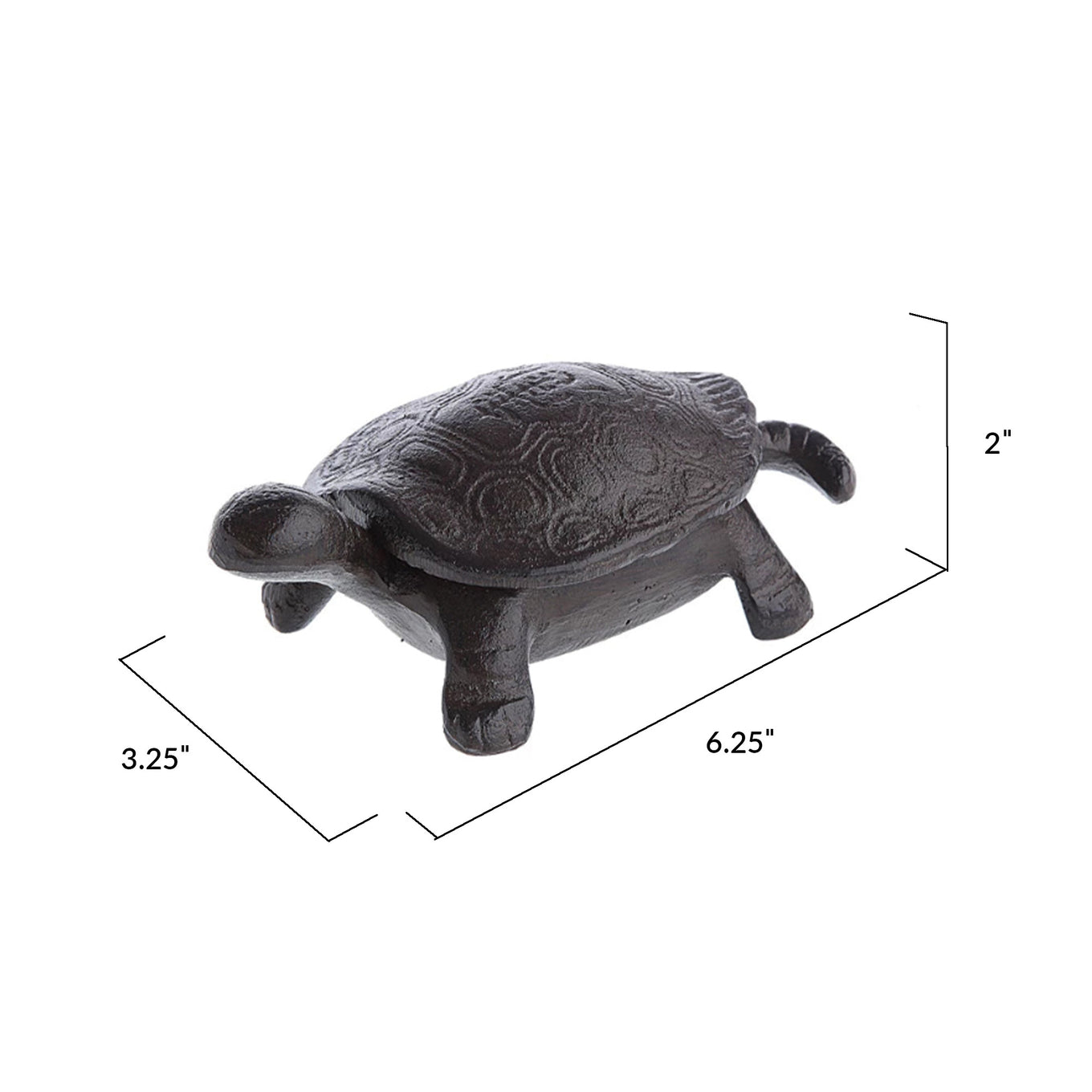 Decorative cast iron tortoise-shaped key box in black color.