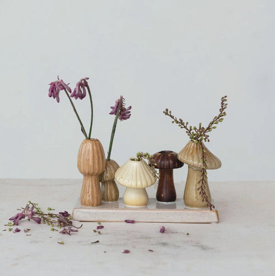 Enchanted Garden Stoneware Mushroom Vase - Ferry - Morse