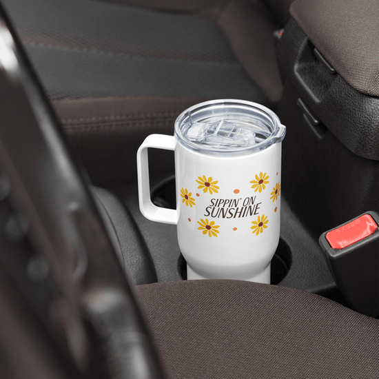 "Sippin on Sunshine" Sunflower Travel Mug, 25 oz - Ferry - Morse