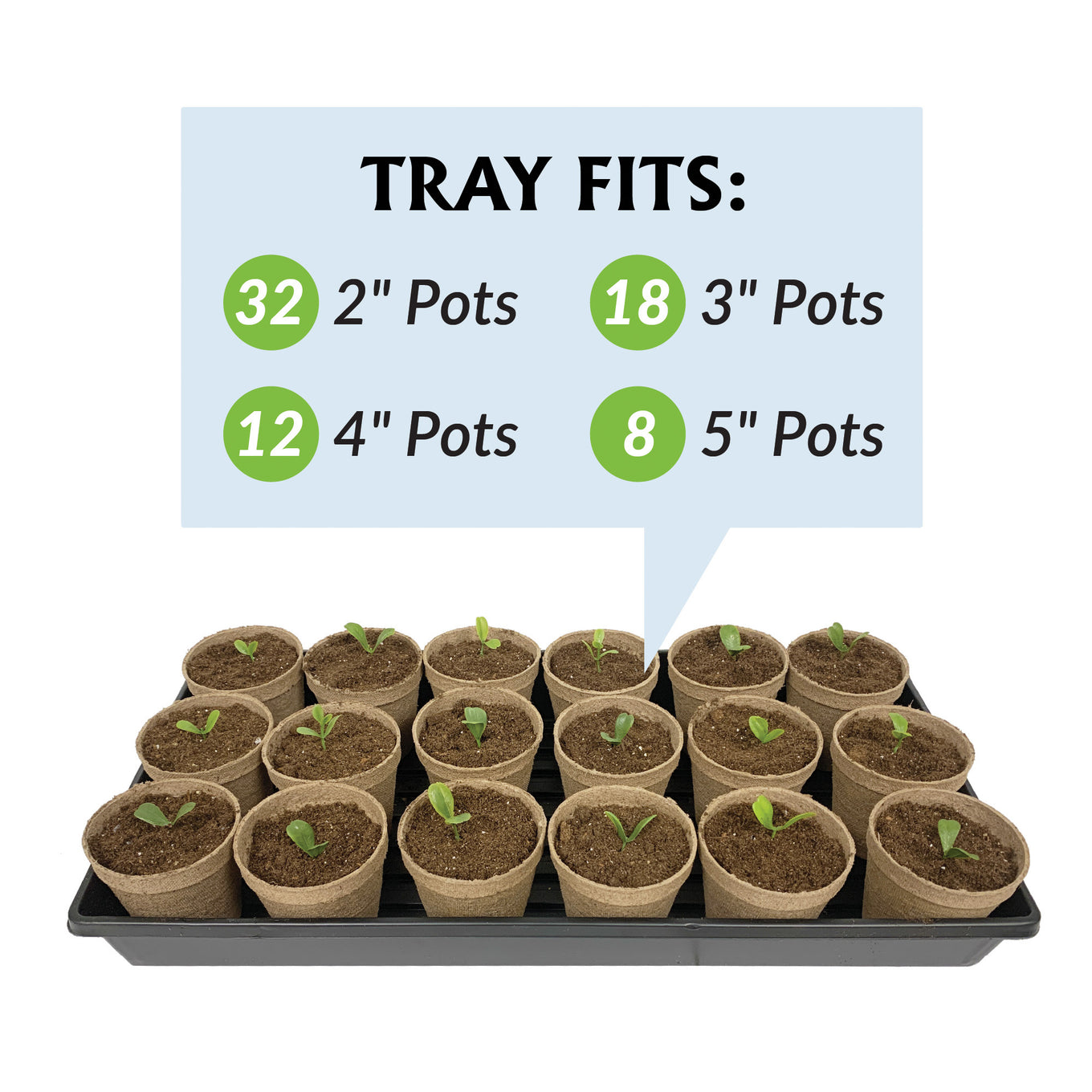 A black watertight plastic plant tray with a geometric pattern, designed for seed starting.