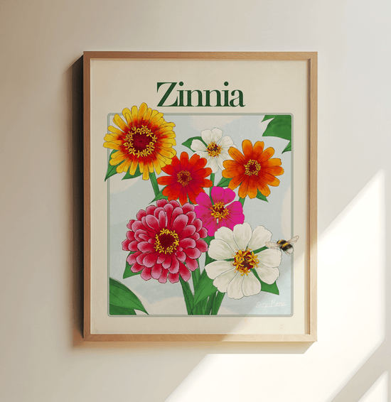 Zinnia Flowers Poster, 16″×20″ - Ferry - Morse