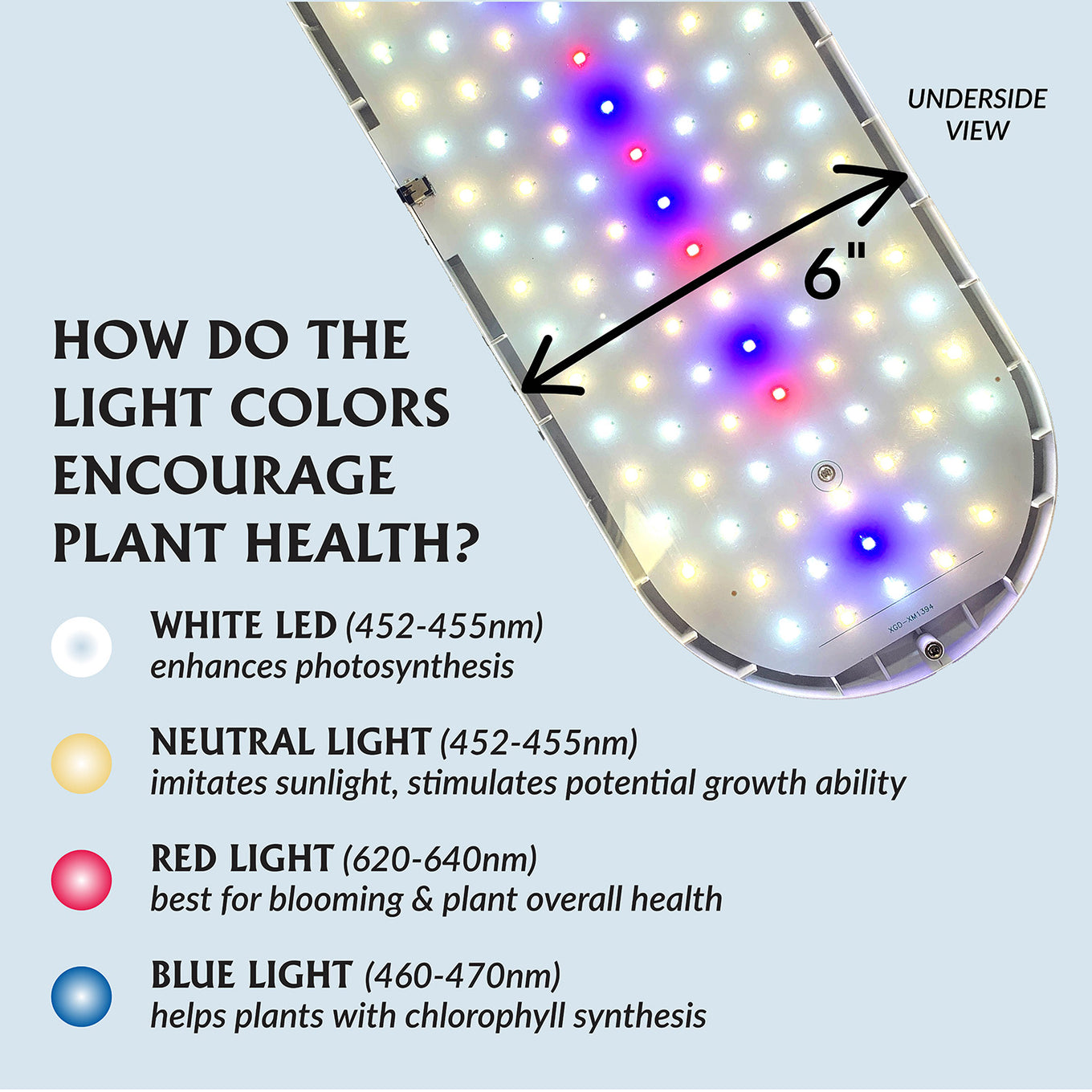 Indoor LED grow light colors