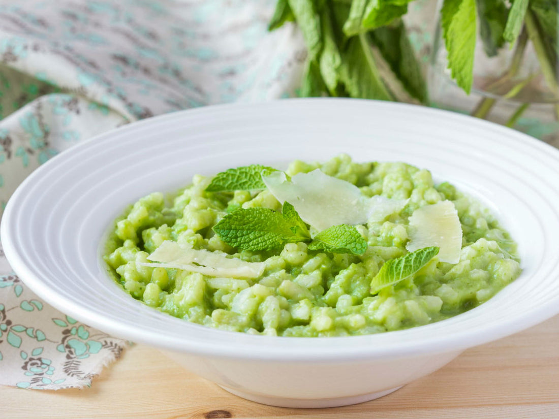 Fresh Pea Risotto with Mint