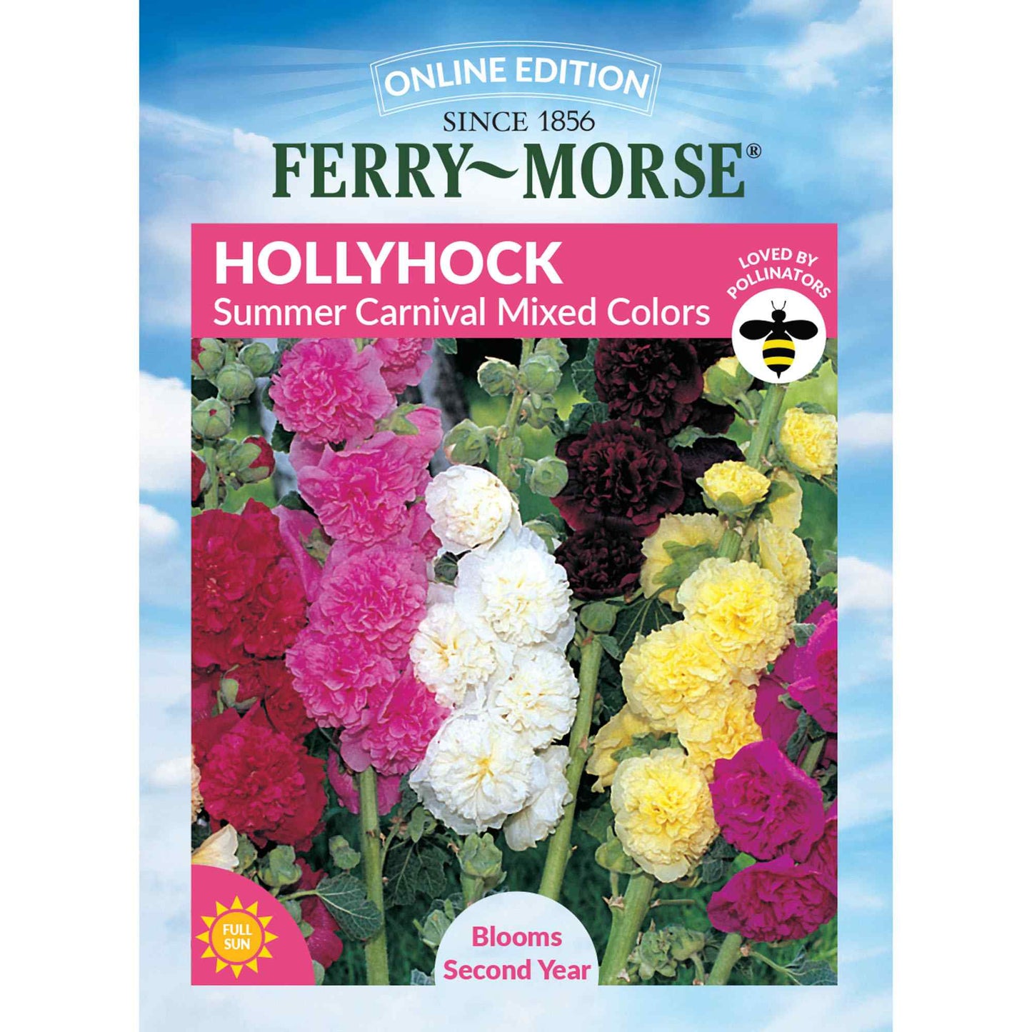 Hollyhock, Summer Carnival Mixed Colors Seeds