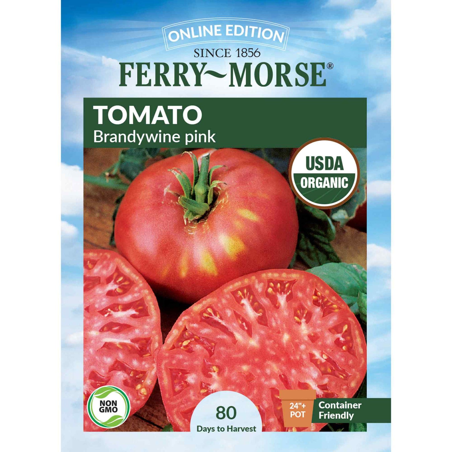 Tomato, Brandywine Pink Fruited Organic Seeds