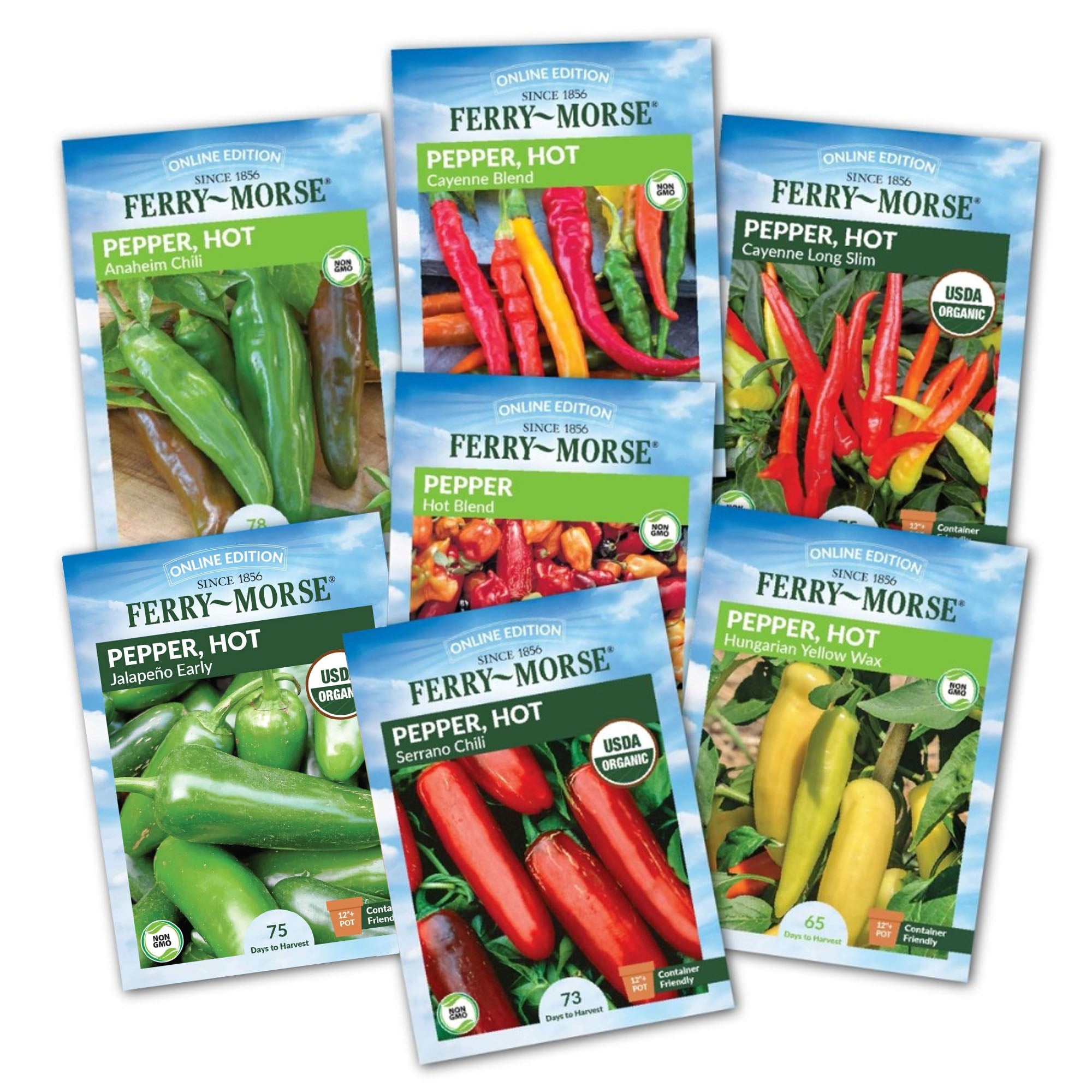 Hot Pepper Non-GMO Seed Bundle – 7 Varieties for Your Garden