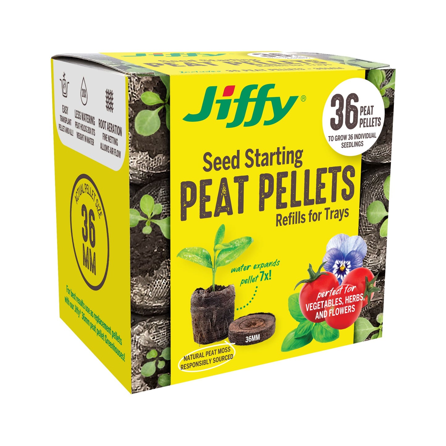 Jiffy Seed Starting 36mm Peat Pellets Refills (36 Pack)
