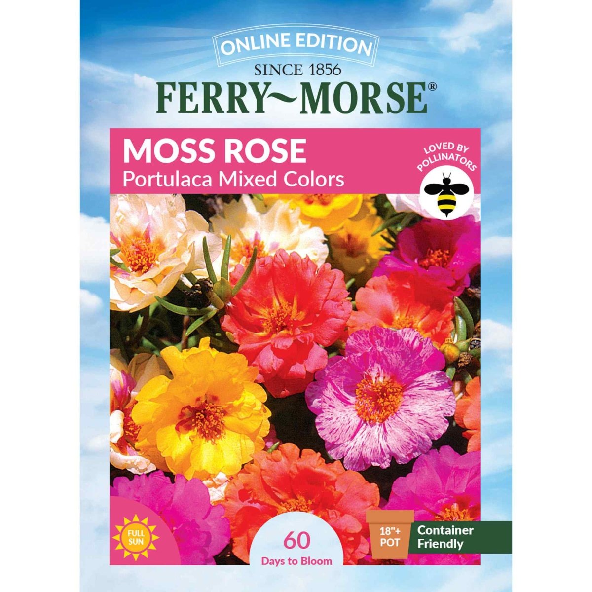 rose moss seeds bulk Portulaca Moss Rose Double Mixed Colors Seeds 300mg from Ferry-Morse Seeds