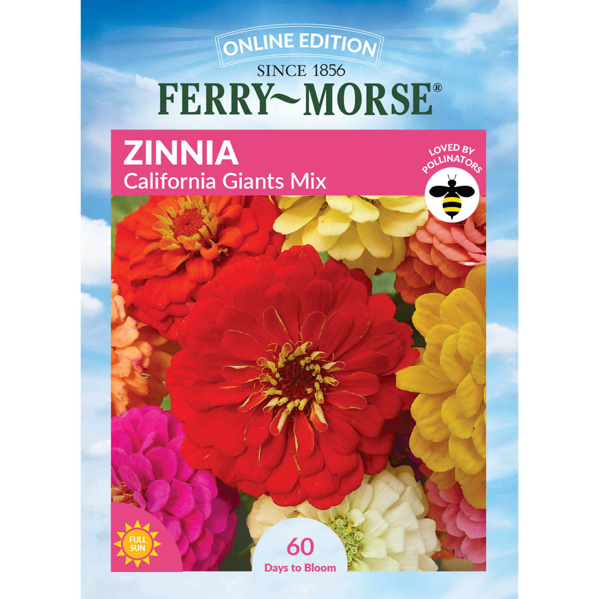 Zinnia, California Giants Mixed Colors Seeds