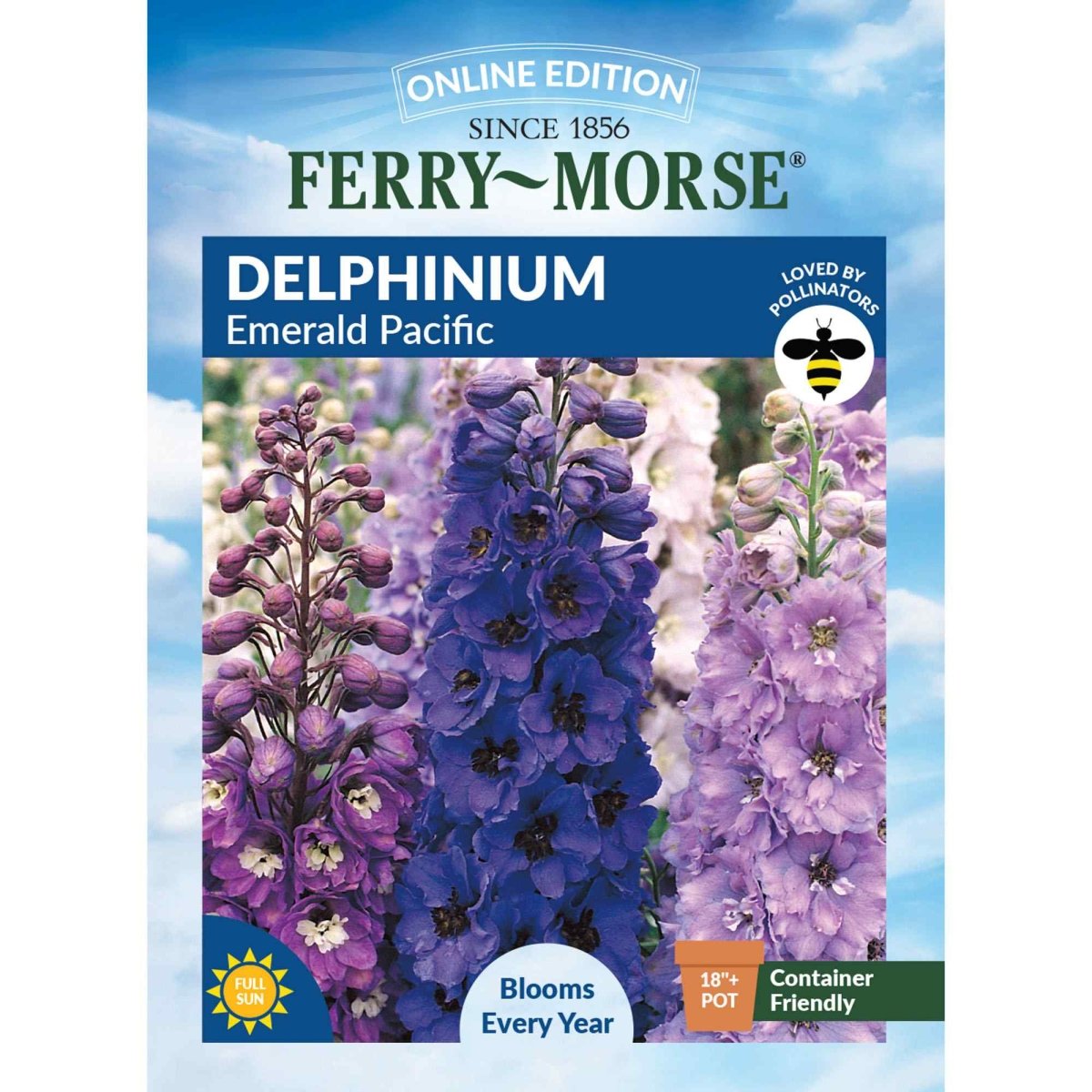 Delphinium, Emerald Pacific Mix Seeds | Cutting Garden Flowers