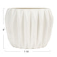 White textured planter with dimensions on a white background
