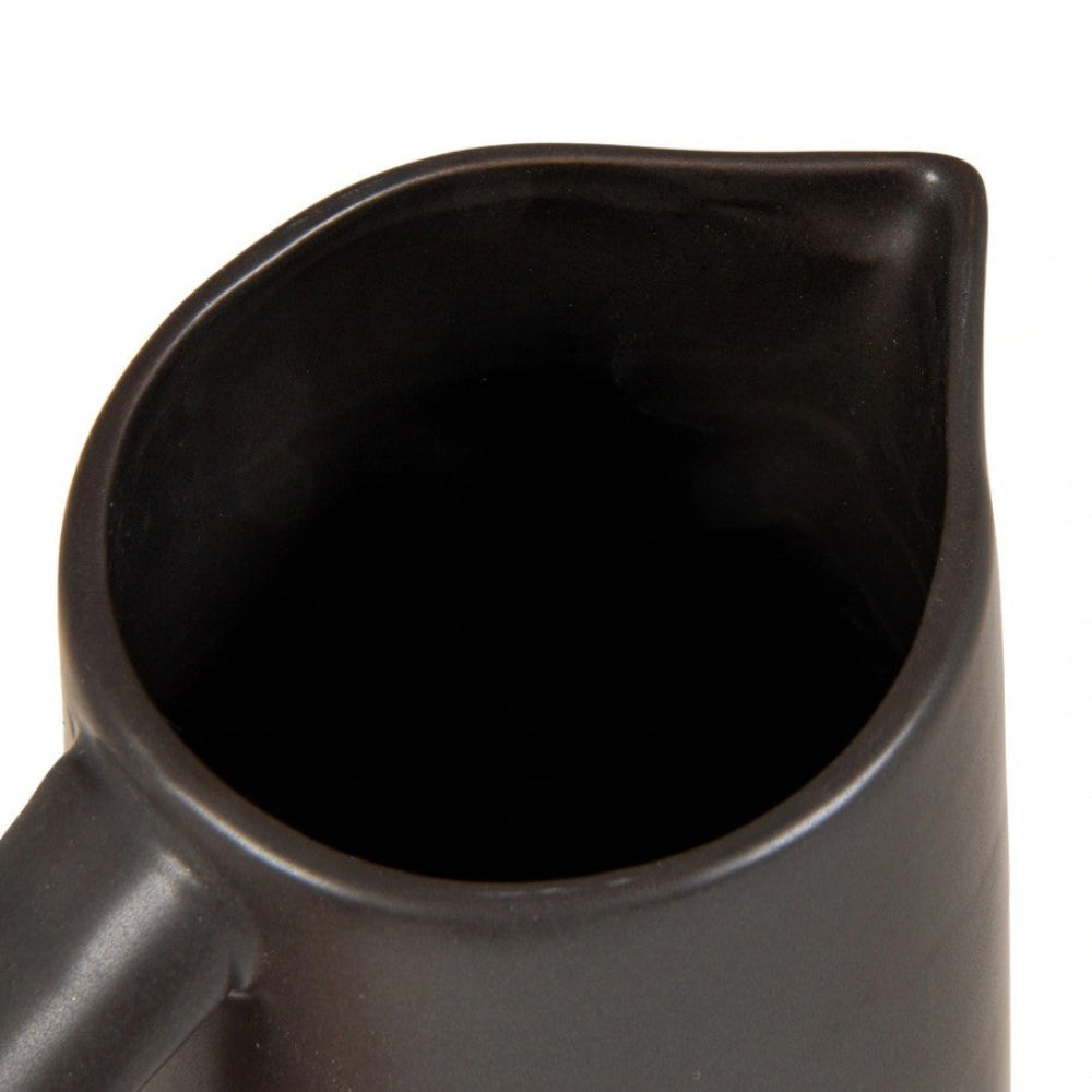 Close-up of a black pitcher on a white background