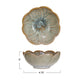 Stoneware Blue Flower Bowls with Reactive Glaze (Set of 4)