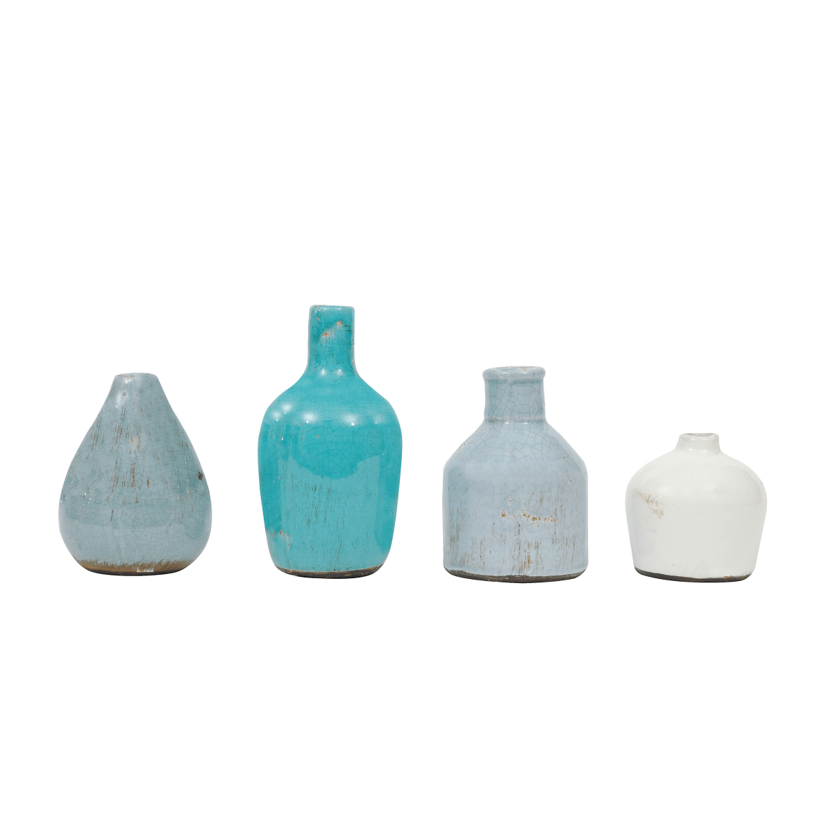 Blue & Ivory Terracotta Vases (Set of 4 Sizes) - Ferry - Morse