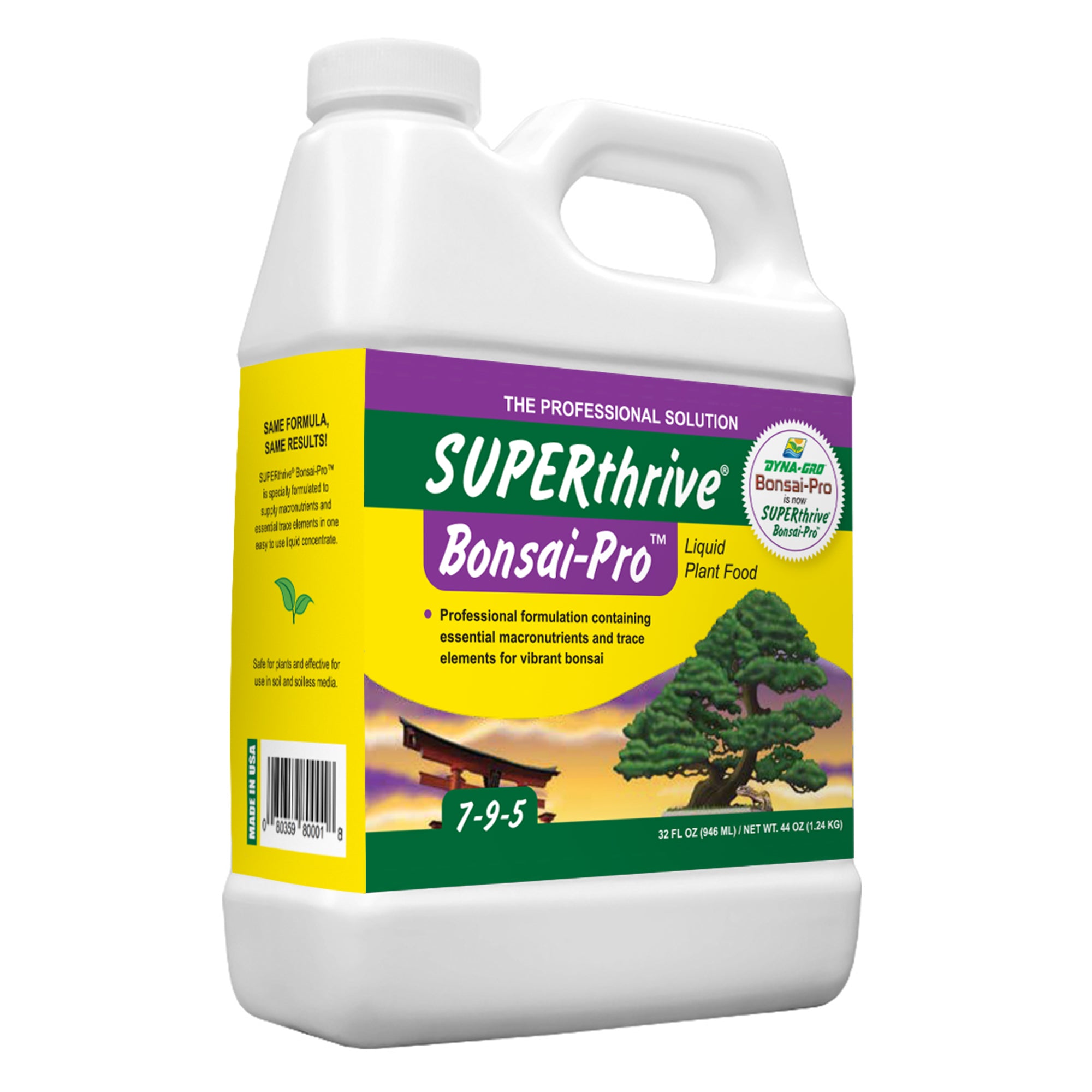 Superthrive Bonsai-Pro liquid plant food container on a white background