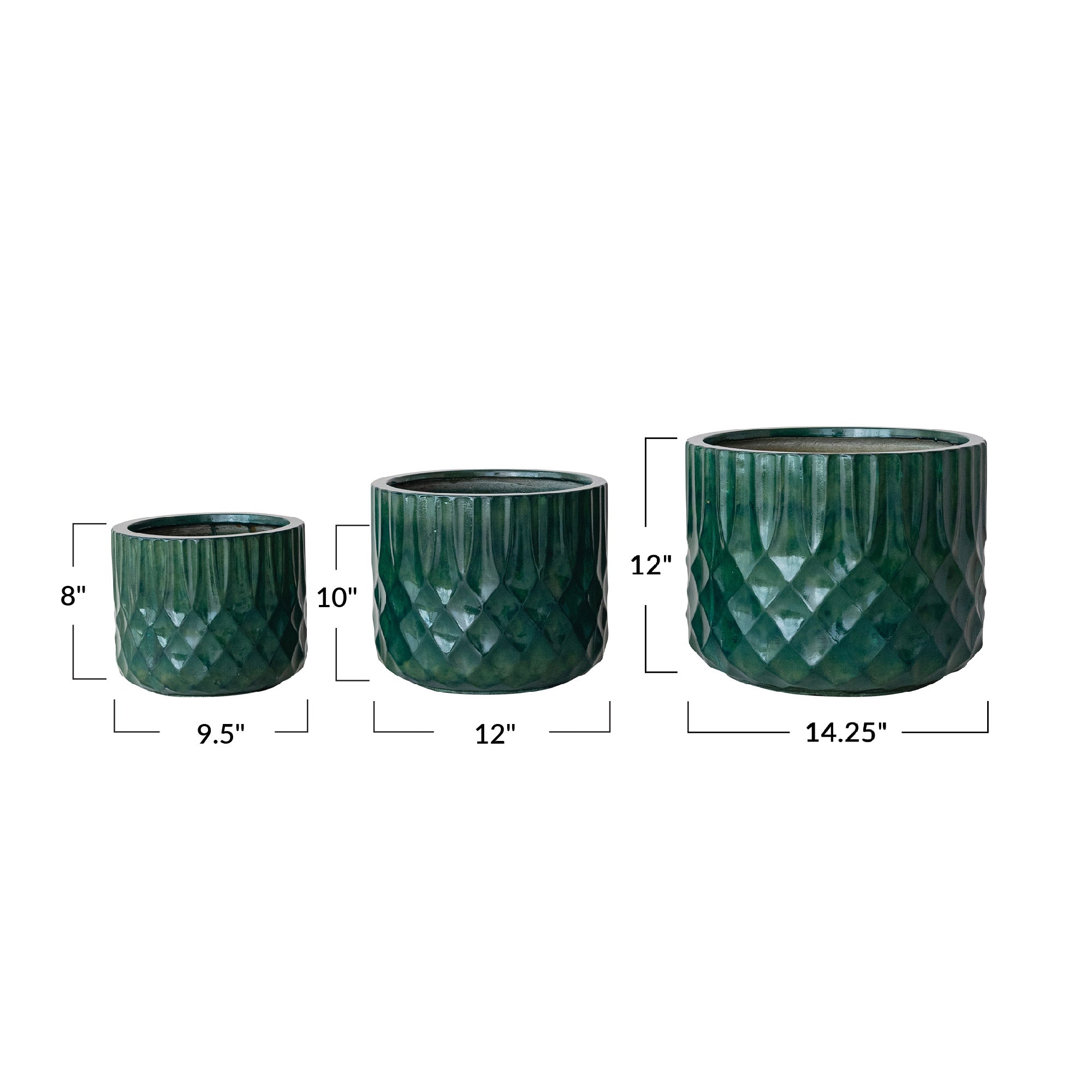 3-Piece Teal Eco Stone Planter Set | Ferry-Morse Décor