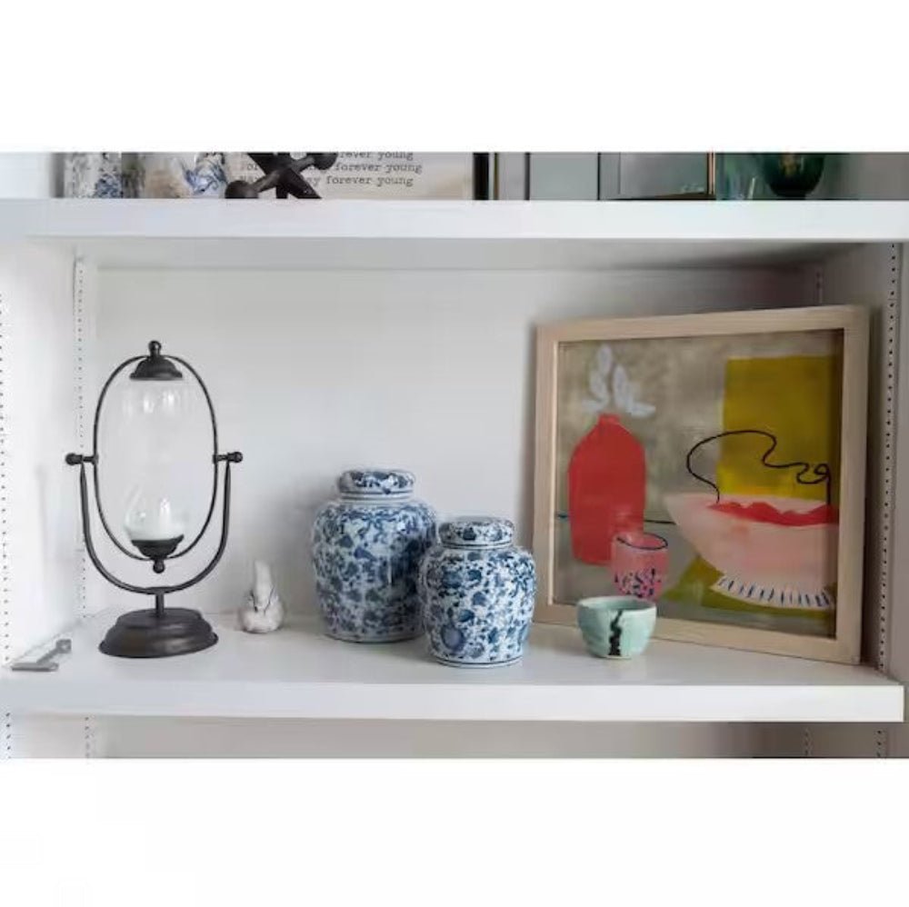 Navy Blue & White Decorative Ceramic Ginger Jar with Lid - Ferry - Morse