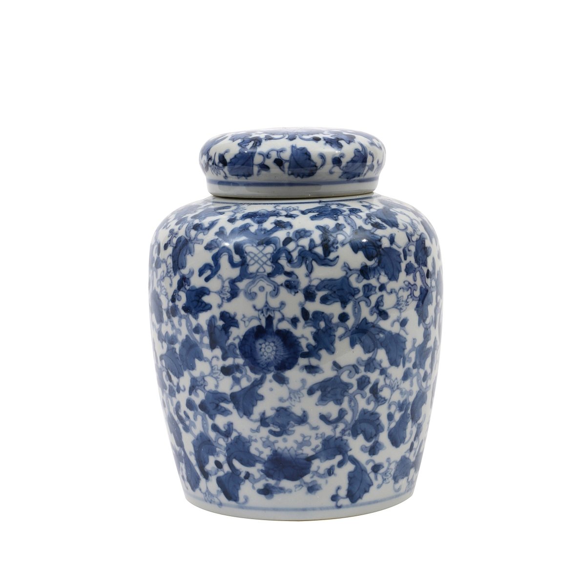 Navy Blue & White Decorative Ceramic Ginger Jar with Lid - Ferry - Morse