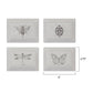 Rectangle Ceramic Dishes with Insect Images (Set of 4 Designs)