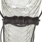 Glass Vase in Metal Stand with Metal Frog Lid for Floral Arrangements
