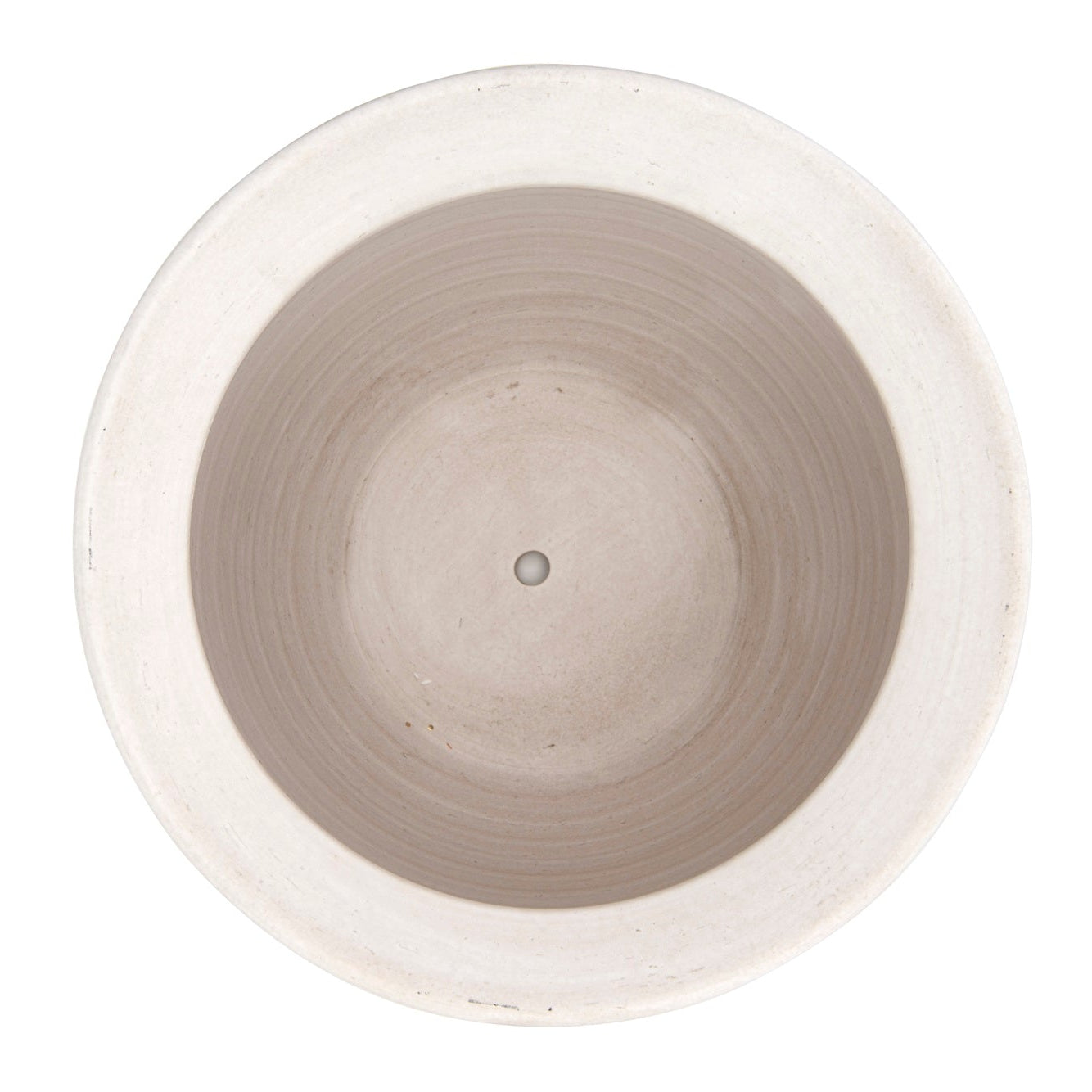 Round ceramic planter with a textured surface on a white background