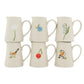 Hand-Painted Stoneware Creamer with Embossed Birds (Set of 6)