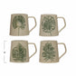 Stoneware Leaf Mug with Reactive Crackle Glaze (Set of 4 Styles)