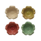 Debossed Stoneware Flower Bowl, Crackle Glaze (Set of 4)