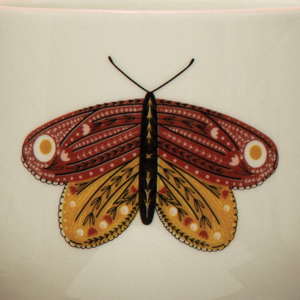 Stoneware Mugs with Painted Winged Insects (Set of 4 Styles)