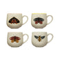 Stoneware Mugs with Painted Winged Insects (Set of 4 Styles)