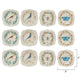 Painted Fauna Stoneware Plates With Scalloped Edge (Set of 12)