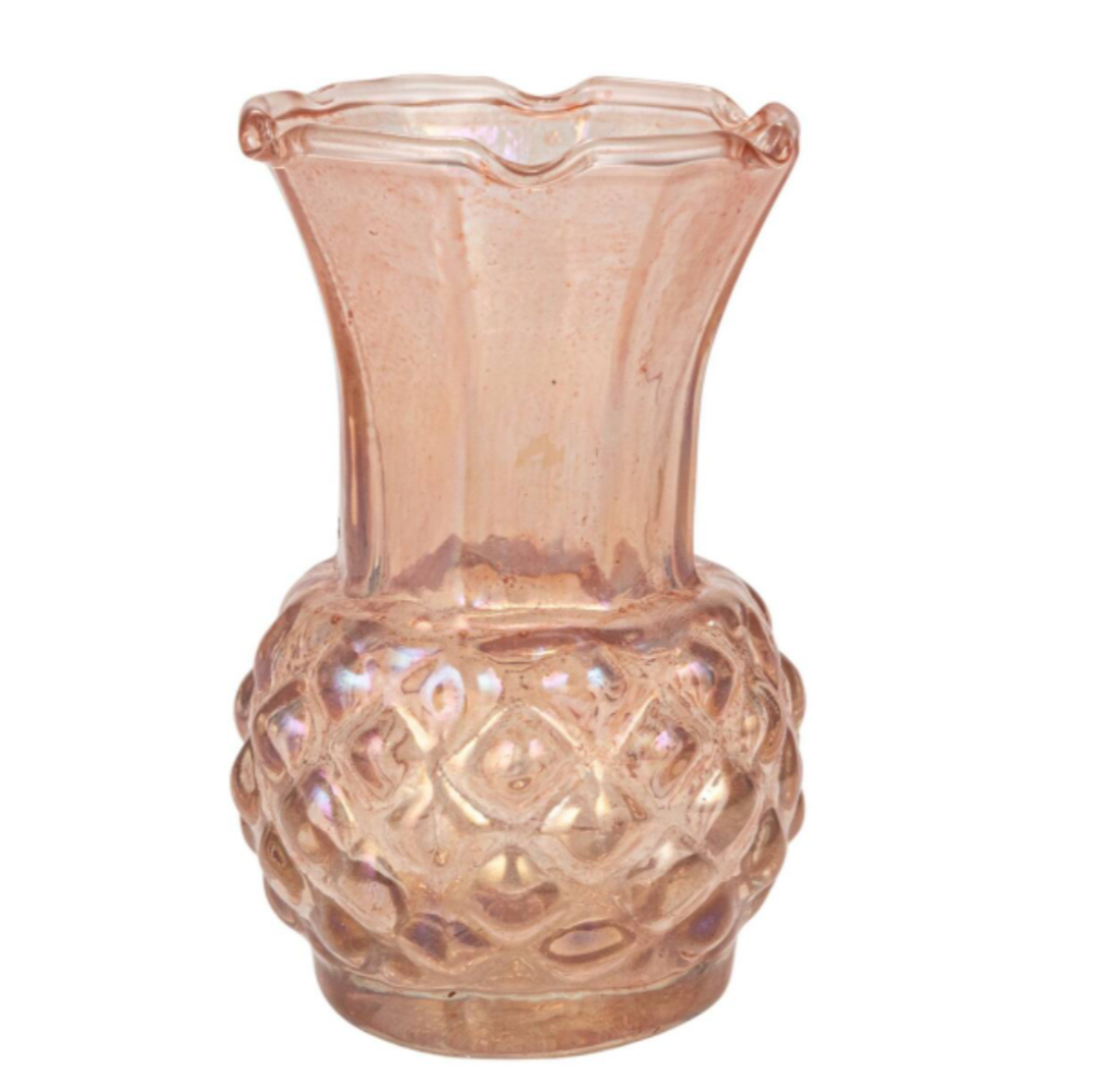 Multicolor Debossed Reclaimed Glass Vases (Set of 4 Sizes)
