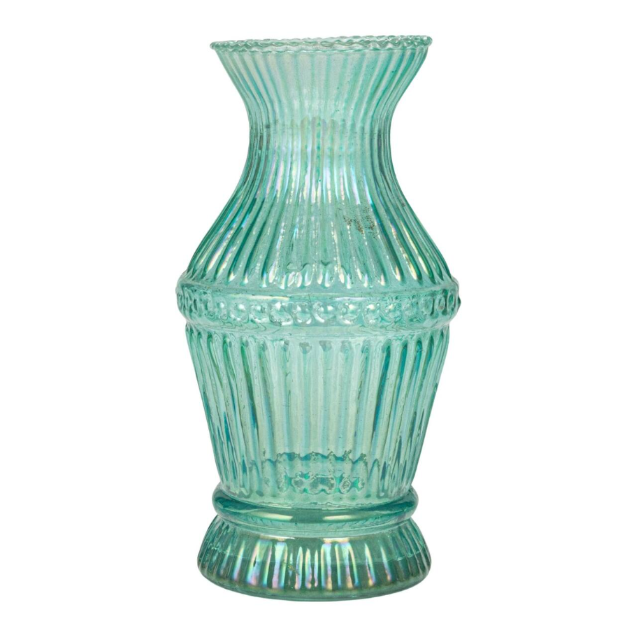 Multicolor Debossed Reclaimed Glass Vases (Set of 4 Sizes)