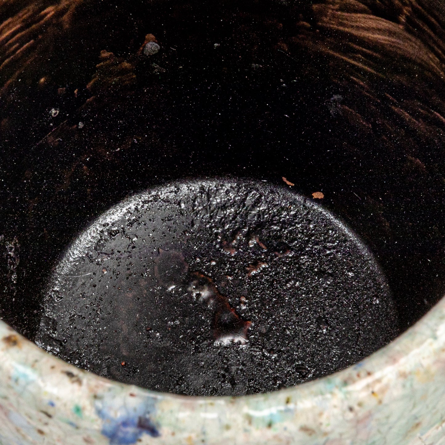 Blue Terracotta Planter with Crackle Glaze