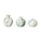Green Stoneware Vases with Marbled Designs (Set of 3 Sizes)