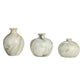 Green Stoneware Vases with Marbled Designs (Set of 3 Sizes)