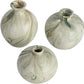 Green Stoneware Vases with Marbled Designs (Set of 3 Sizes)