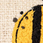 Embroidered Bee Design Woven Cotton Lumbar Pillow close up 