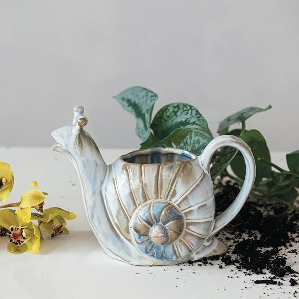 Multicolor Snail Shaped Stoneware Watering Can