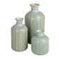 Grey Embossed Stoneware Vases with Reactive Glaze (Set of 3 Sizes)