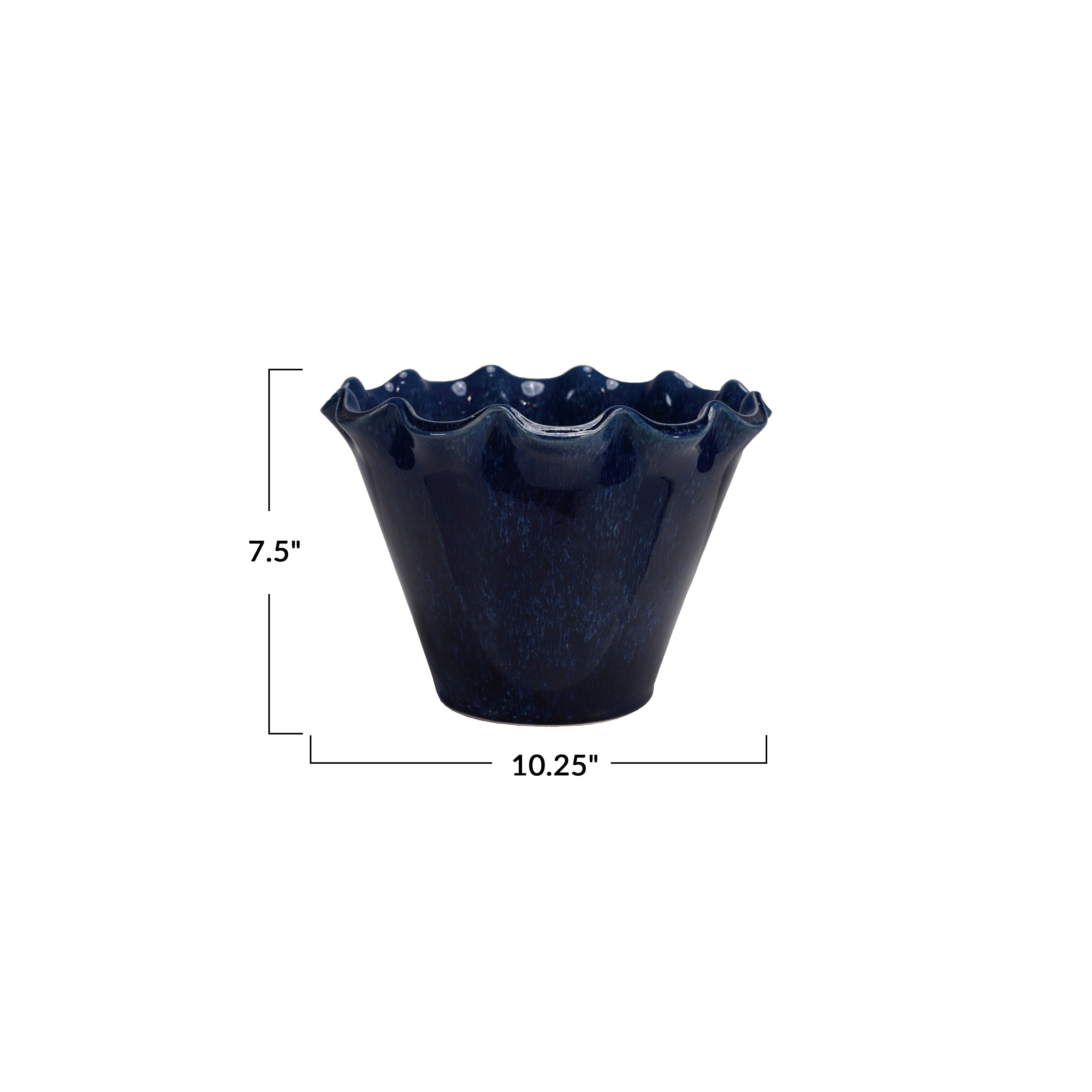Large Blue Reactive Glaze Stoneware Planter | Ferry-Morse Décor