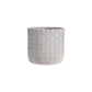 Cream Round Stoneware Planter with Woven Pattern in Reactive Glaze